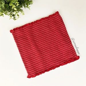 NEW Brandy Melville Red Cleo Smocked Tube Top